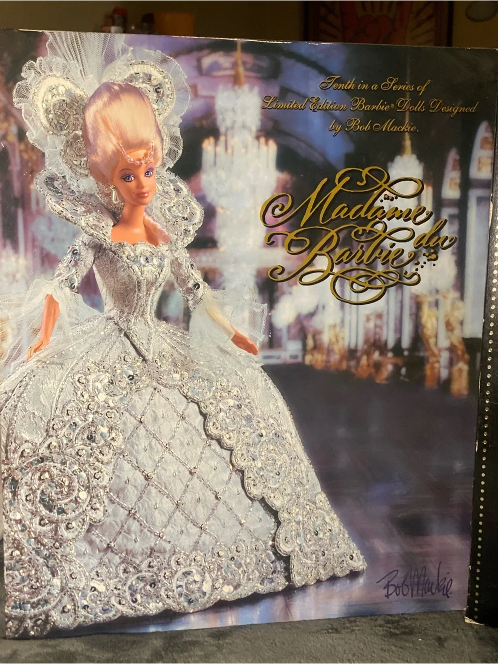 Bob Mackie Barbie Silver and Pink Madame du Barbie never -opened in box